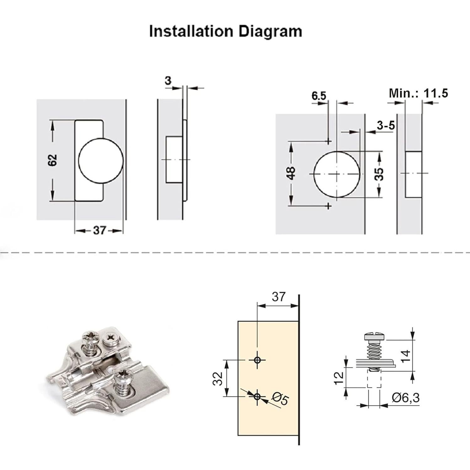 Bisagra de Cierre Suave LOOTICH 35mm Paquete de 8 Automática