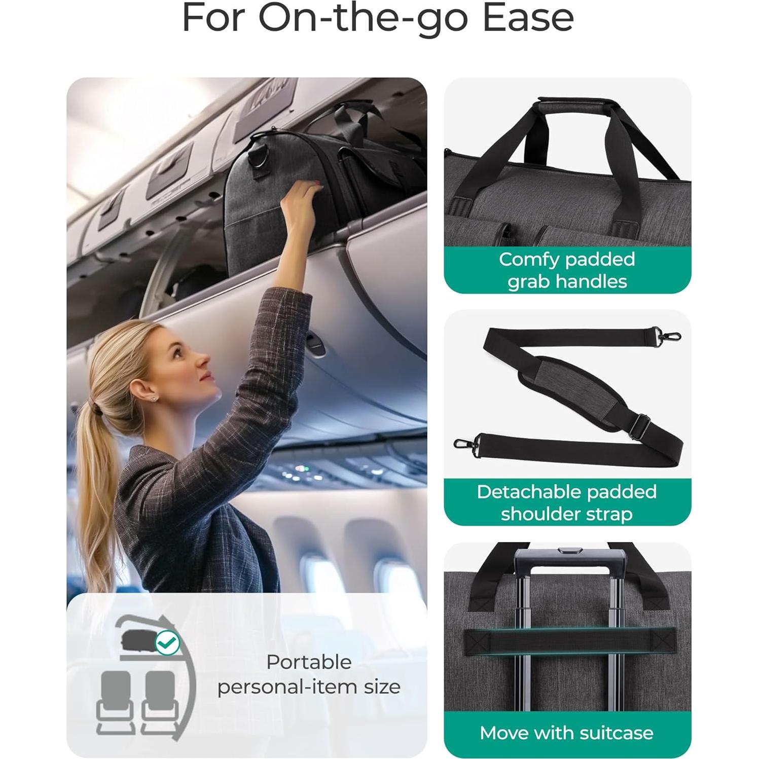 Bolsa de Ropa Duffle BAGSMART 2 en 1 Negra 45L