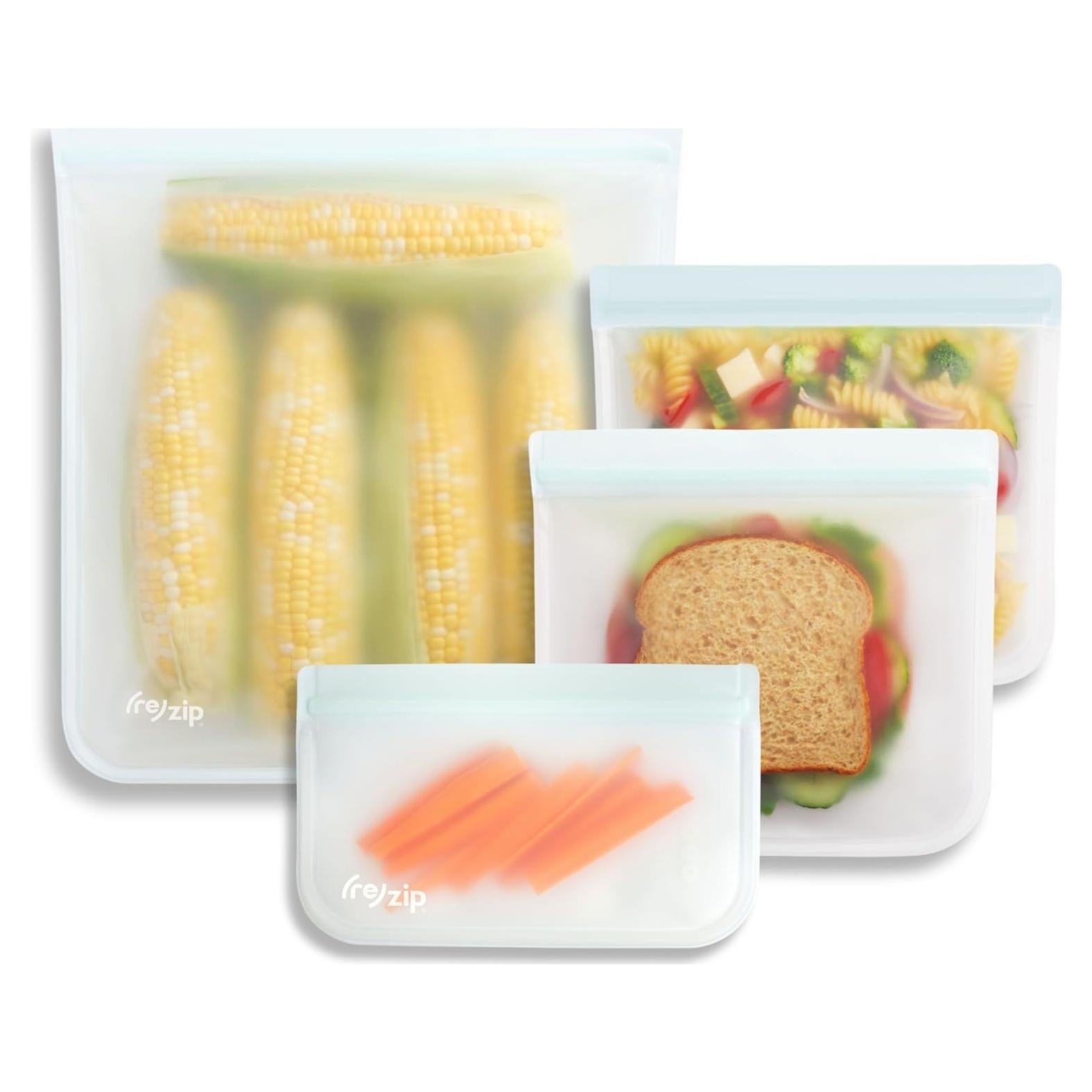 Kit de Bolsas Reutilizables re)zip 4 Piezas Herméticas PEVA