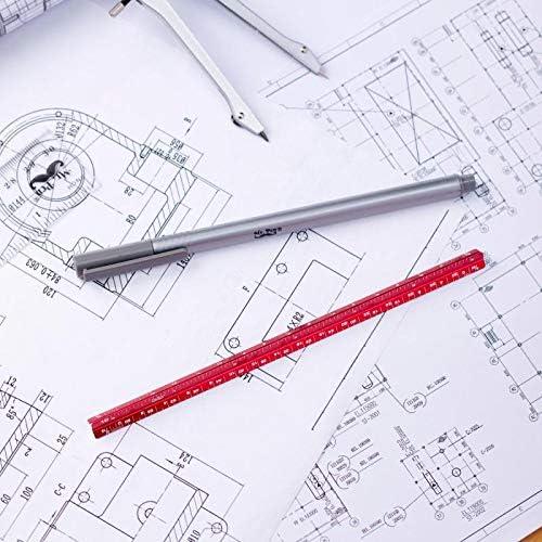 Regla de 15 cm Mr. Pen - Paquete de 2, Aluminio, Negro y Rojo