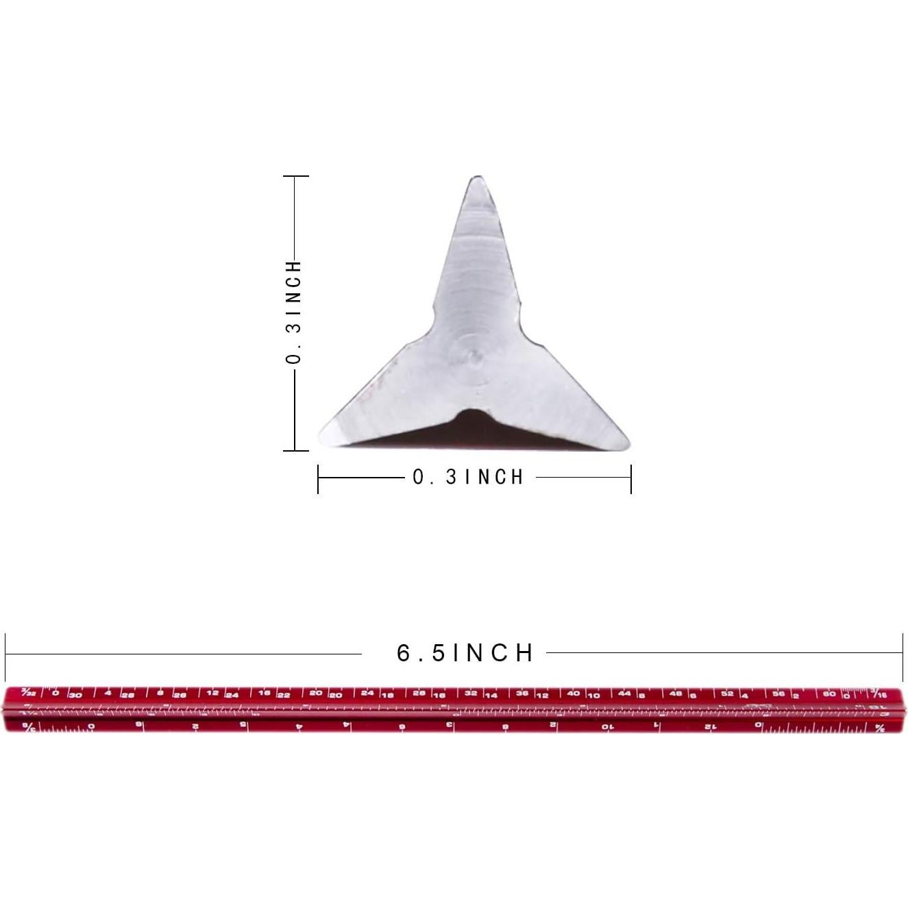 Regla de 15 cm Mr. Pen - Paquete de 2, Aluminio, Negro y Rojo