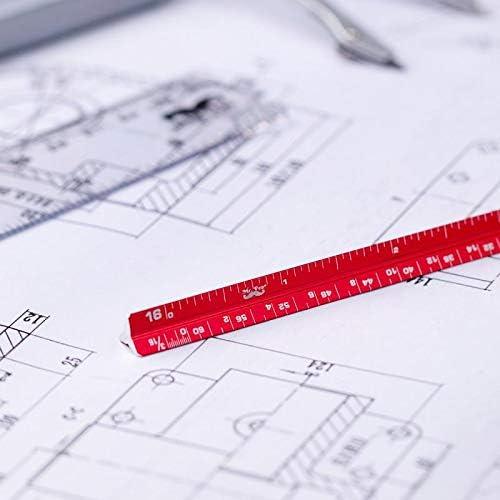 Regla de 15 cm Mr. Pen - Paquete de 2, Aluminio, Negro y Rojo