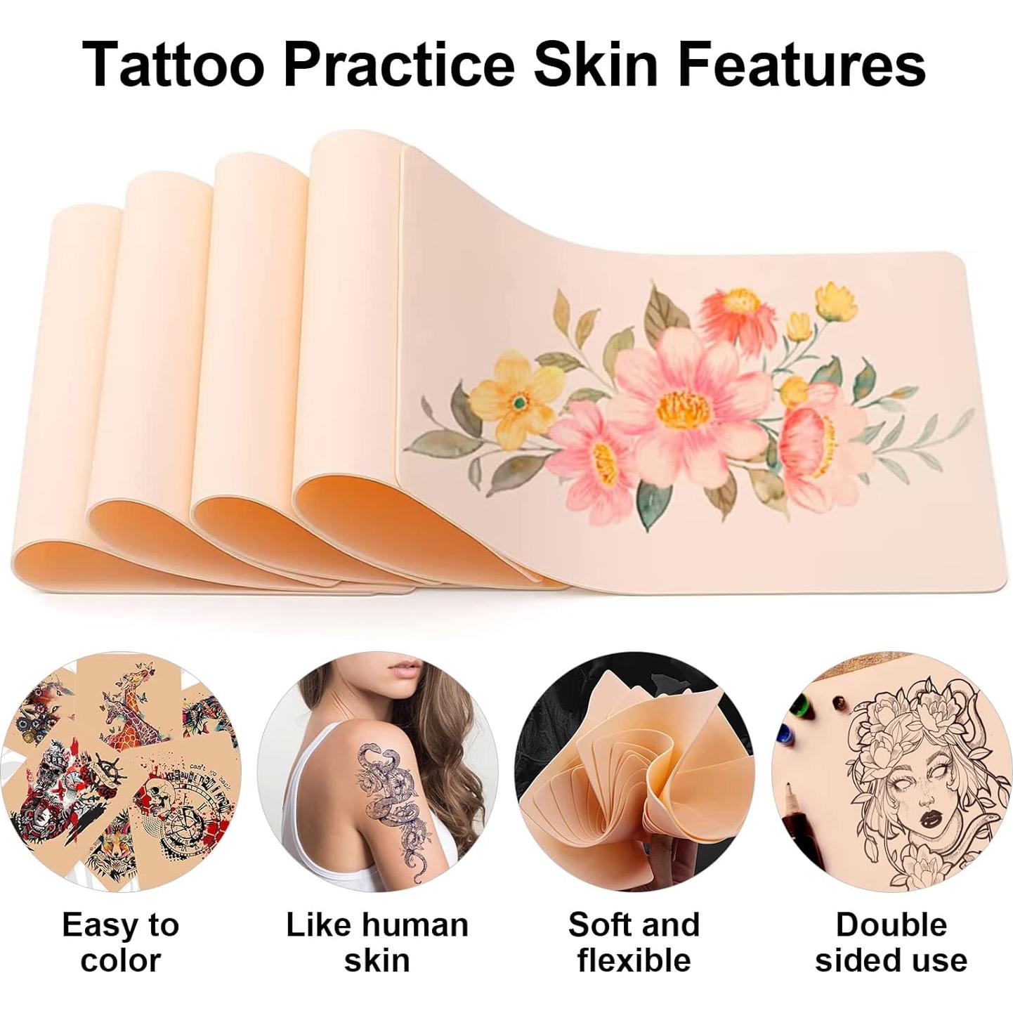 Kit de Pieles de Tatuaje Autdor 1010Pcs con Copas de Tinta 16mm