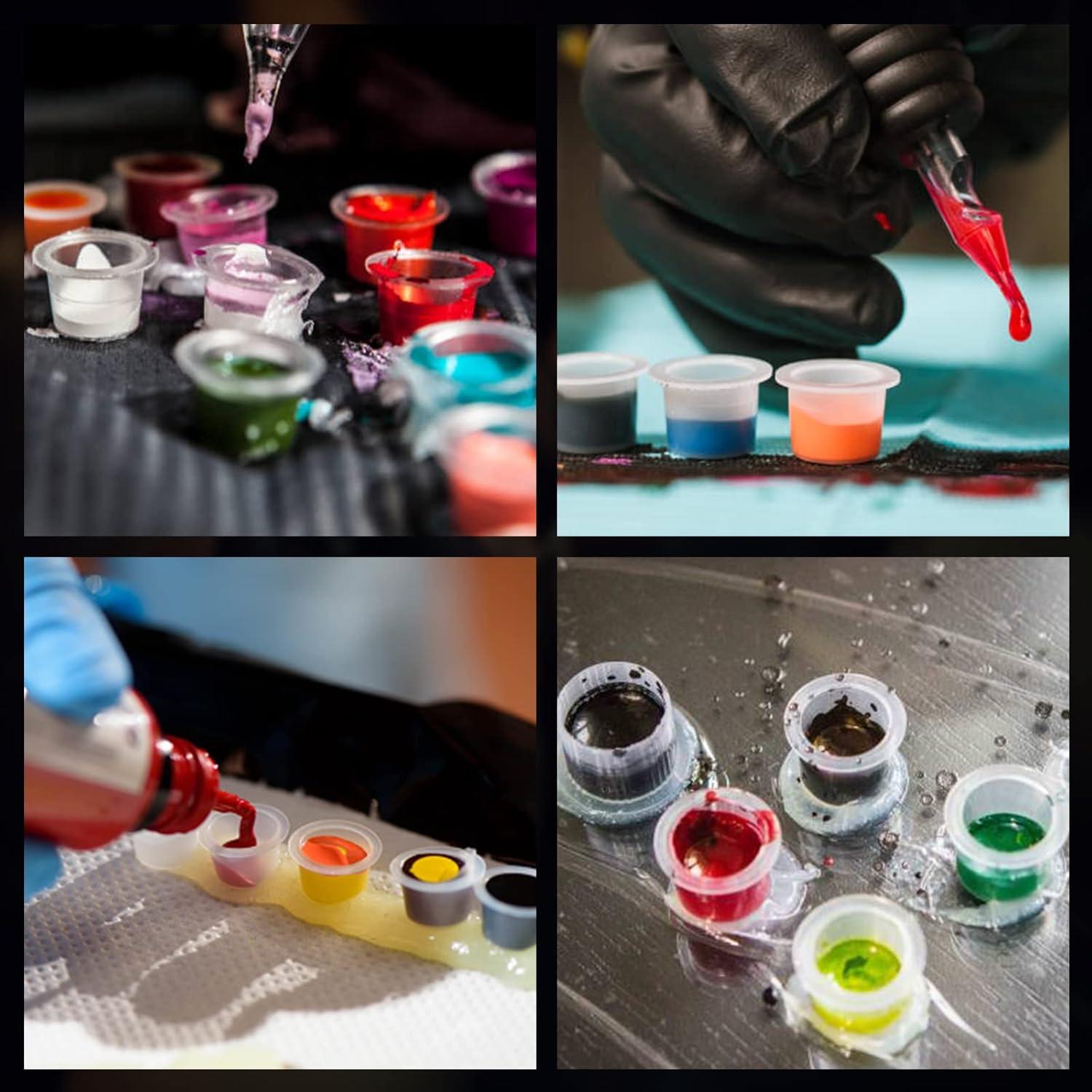 Kit de Pieles de Tatuaje Autdor 1010Pcs con Copas de Tinta 16mm