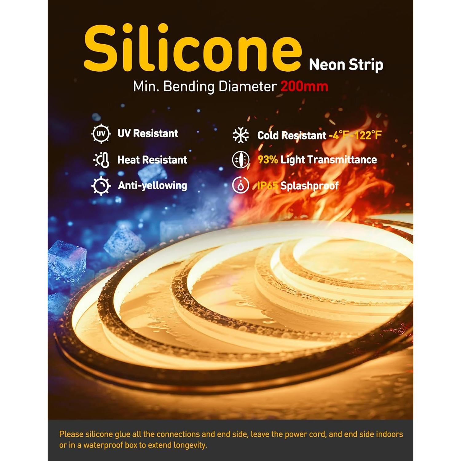 Tira de Neón LED 3D Shine Decor 5m 2800K Blanco Cálido IP65