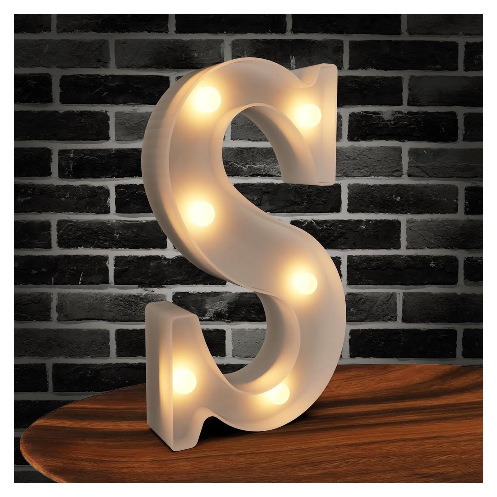 Letras Iluminadas LED Cidenbio Letra S Decoración Fiesta