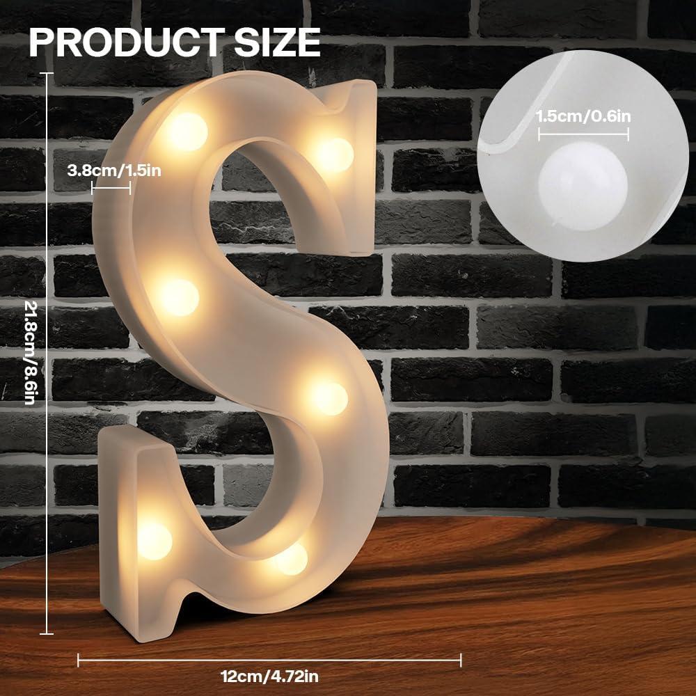 Letras Iluminadas LED Cidenbio Letra S Decoración Fiesta