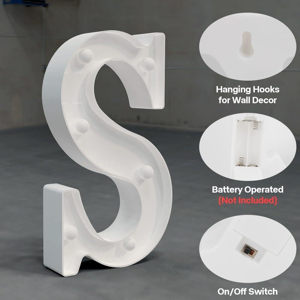 Letras Iluminadas LED Cidenbio Letra S Decoración Fiesta