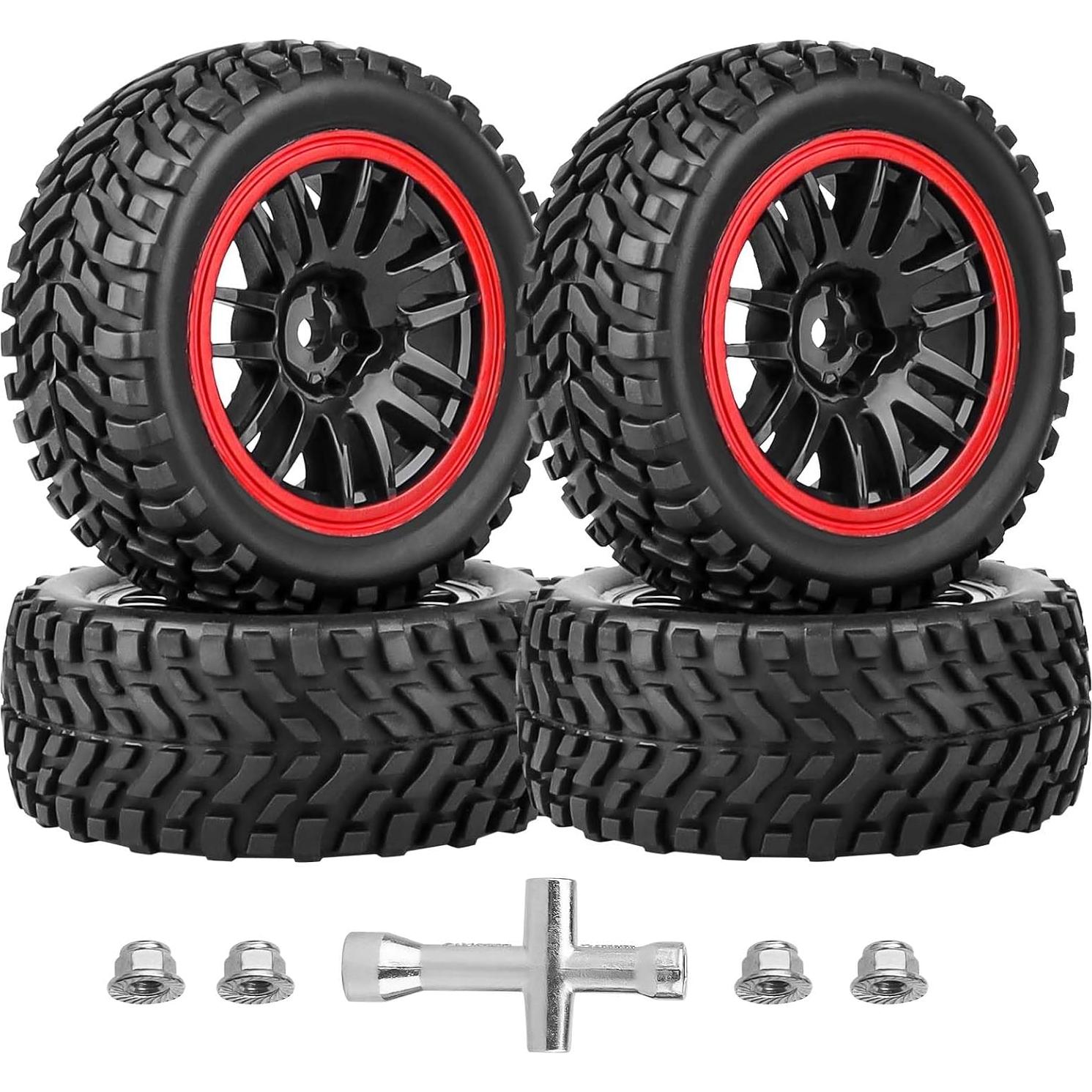 HobbyPark Ruedas y Neumáticos 1/10 76mm 12mm Hex Touring RC