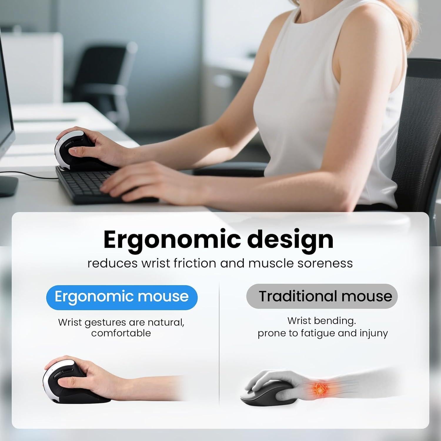 Ratón Ergonómico Inalámbrico CITLLA B310 RGB Recargable