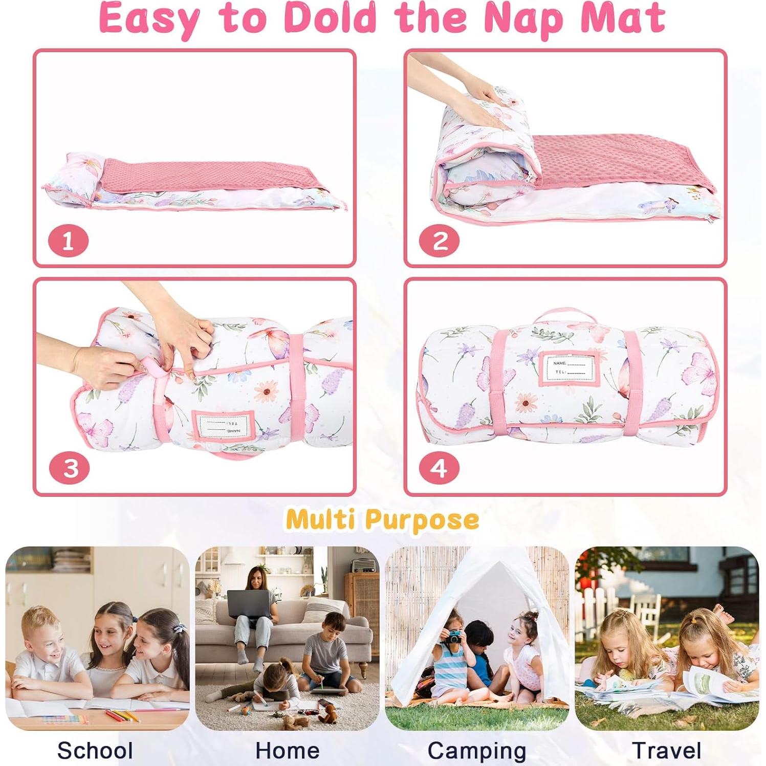 Colchoneta para Siesta Pea Pod con Almohada y Manta 130x58cm