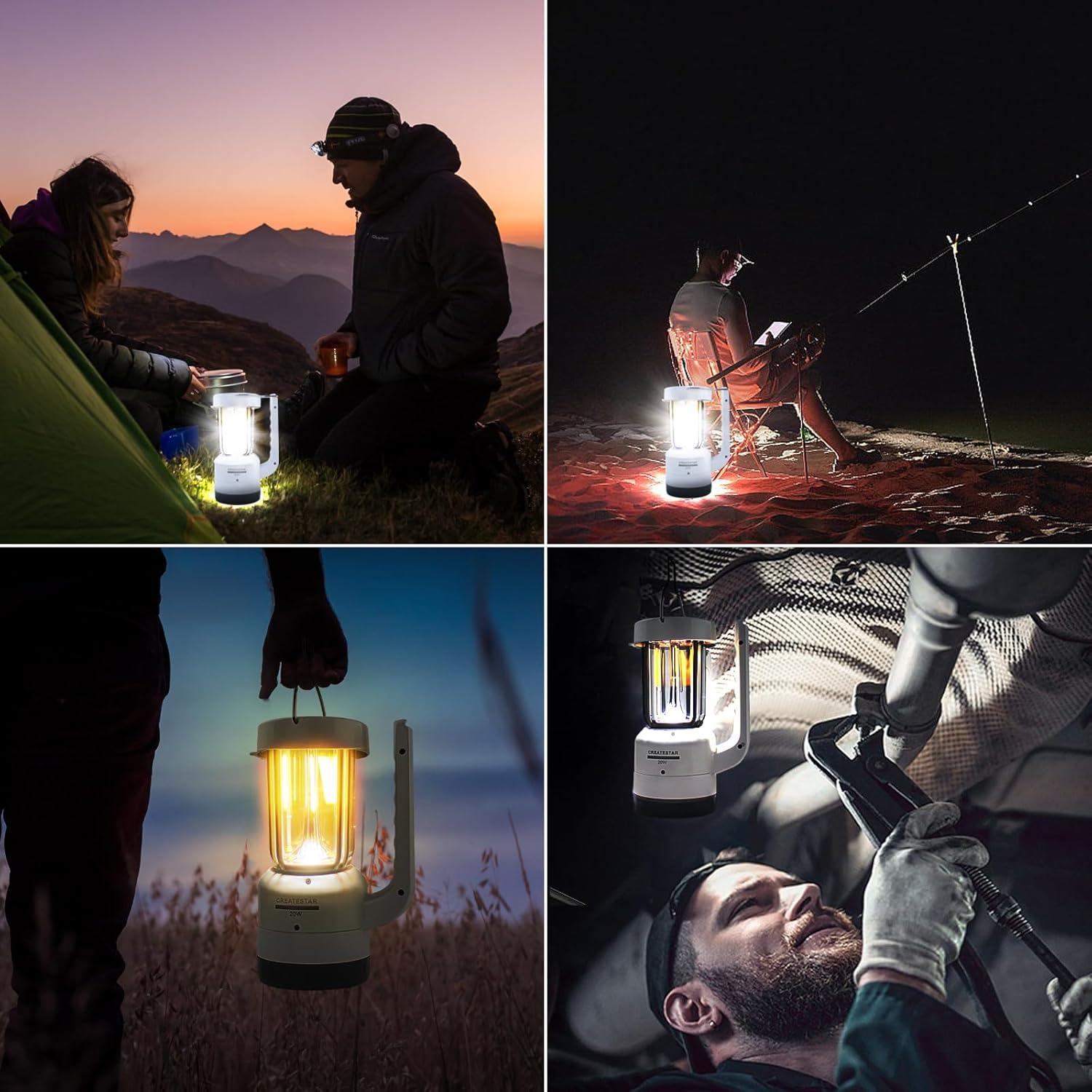 Linterna de Camping Recargable CREATESTAR 4000mAh 20W 4 Modos