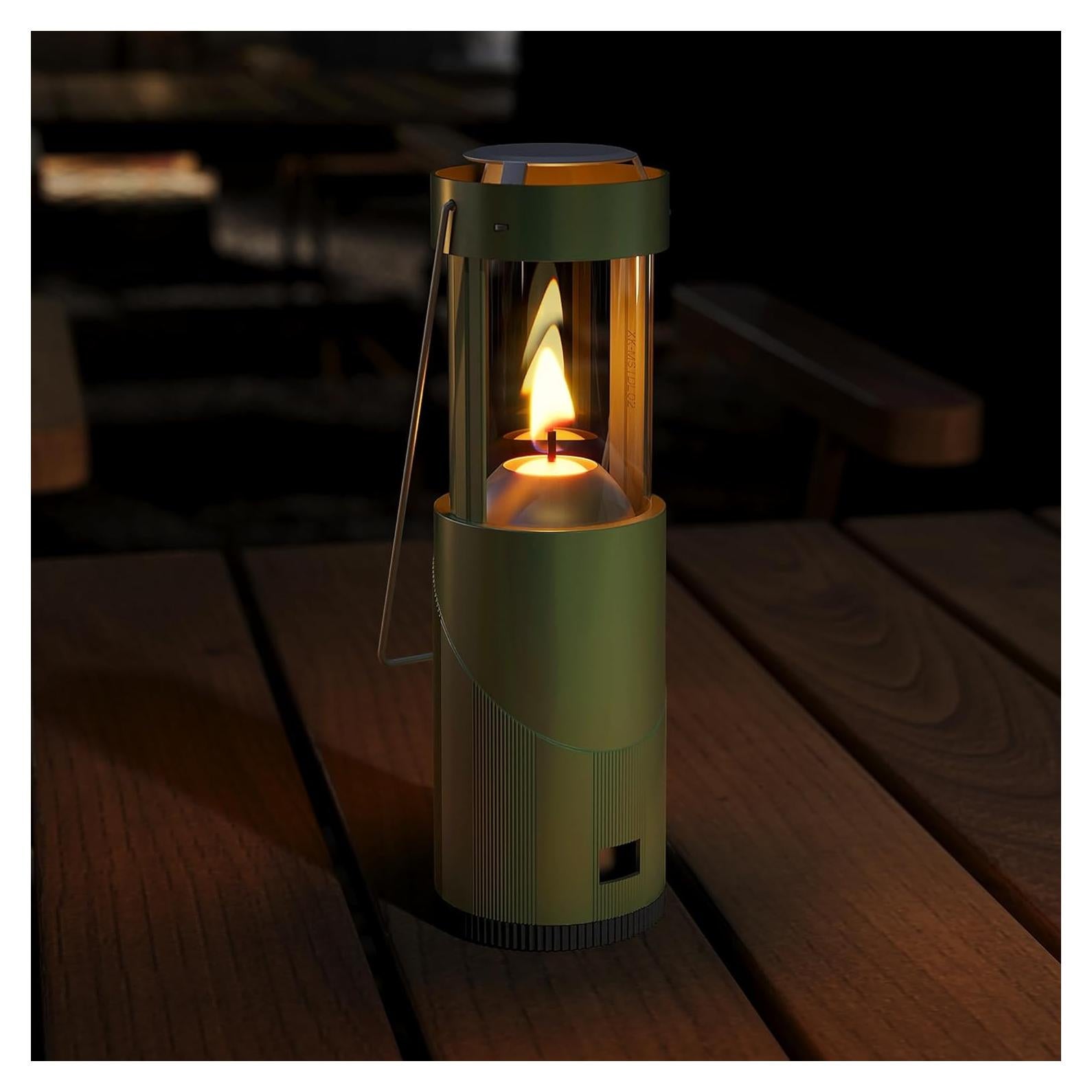 Lámpara de Vela Mini Verde NOMFIX - 15H Portátil para Emergencias