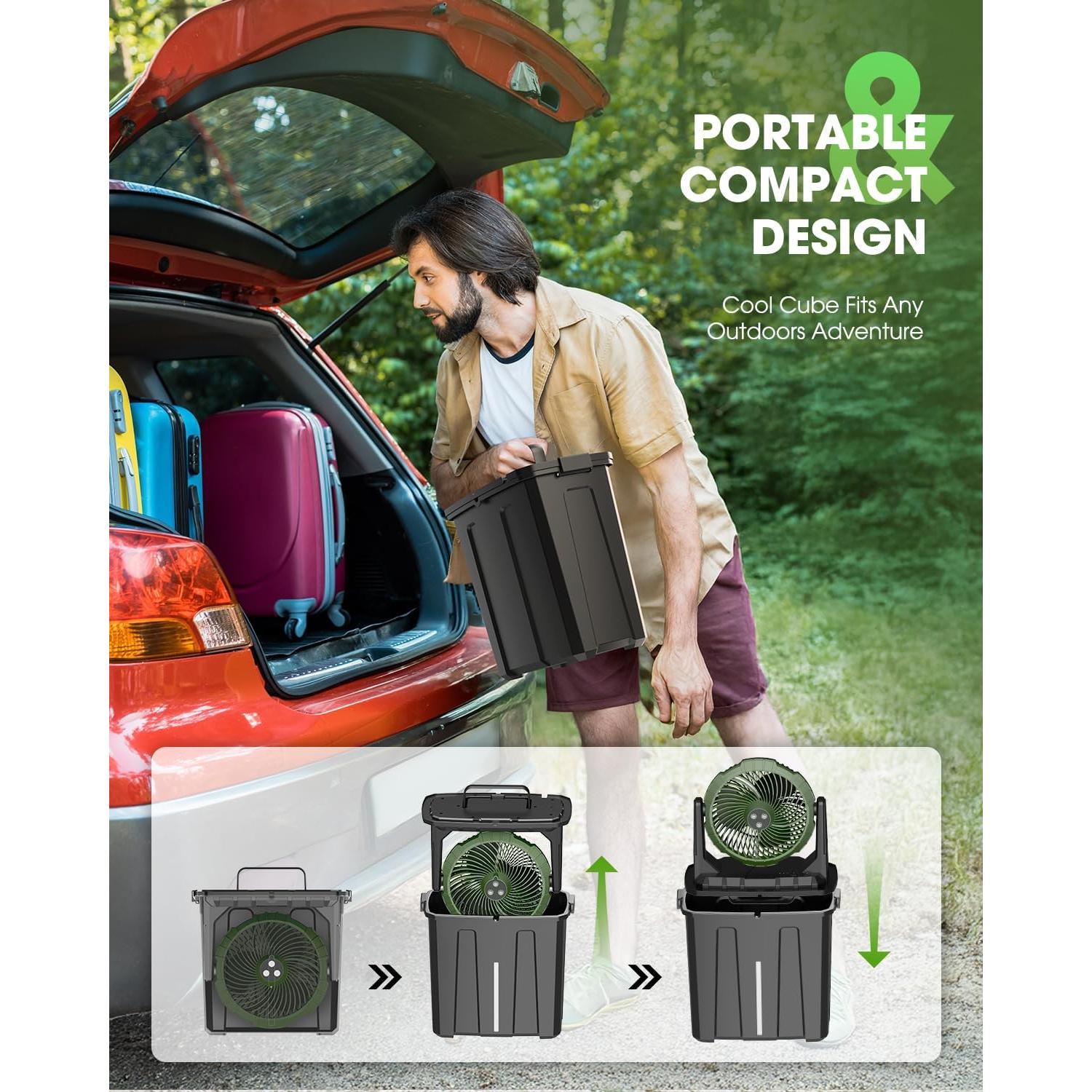 Ventilador Portátil de Nebulización Ausic 9L - 3 Vientos, 20000mAh