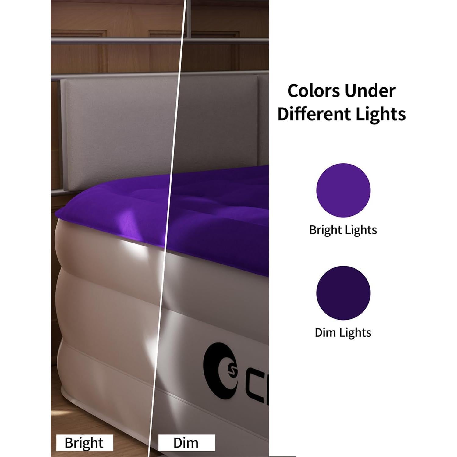 Colchón de Aire CHILLSUN Doble 18" Elevado con Bomba 7.13kg