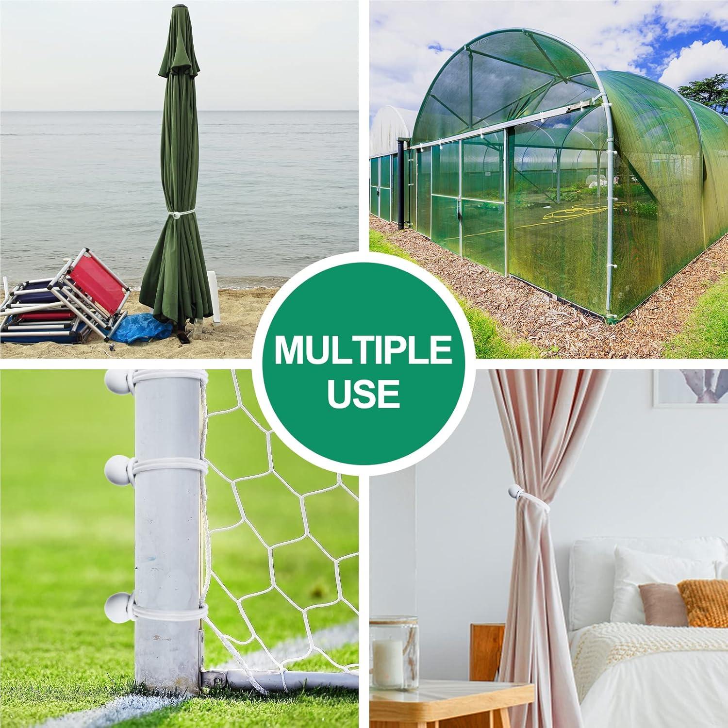 50 Cuerdas Bungee Skytened Blancas 10.16 cm Resistentes UV