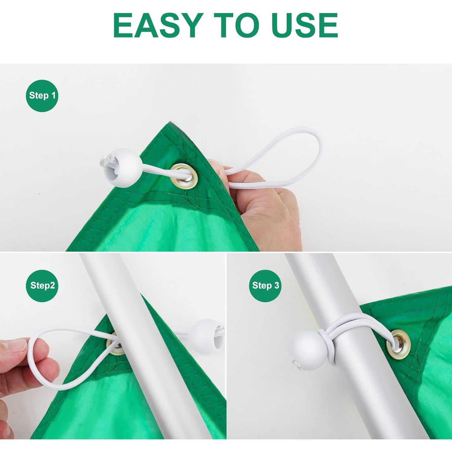 50 Cuerdas Bungee Skytened Blancas 10.16 cm Resistentes UV