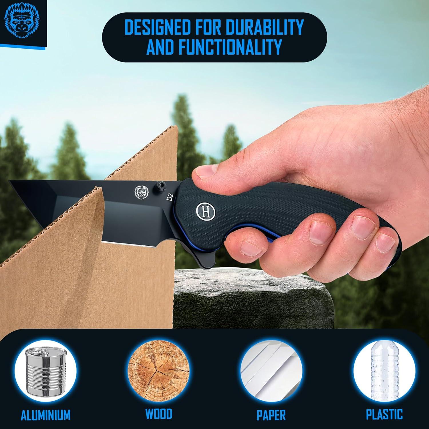 Cuchillo Plegable de Supervivencia Gorilla Holtzman G10 19.5cm