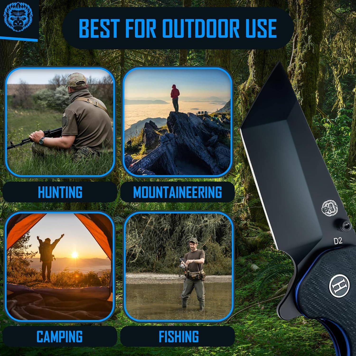 Cuchillo Plegable de Supervivencia Gorilla Holtzman G10 19.5cm