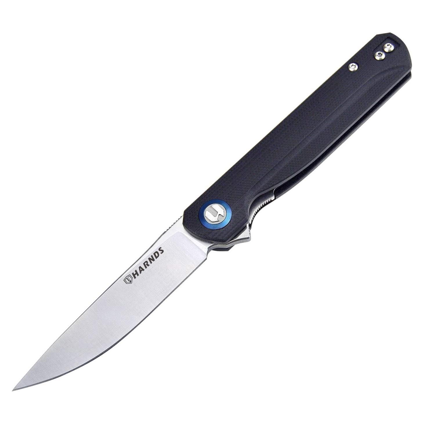 Cuchillo Plegable Harnds Wind Acero Sandvik 7.39cm Negro