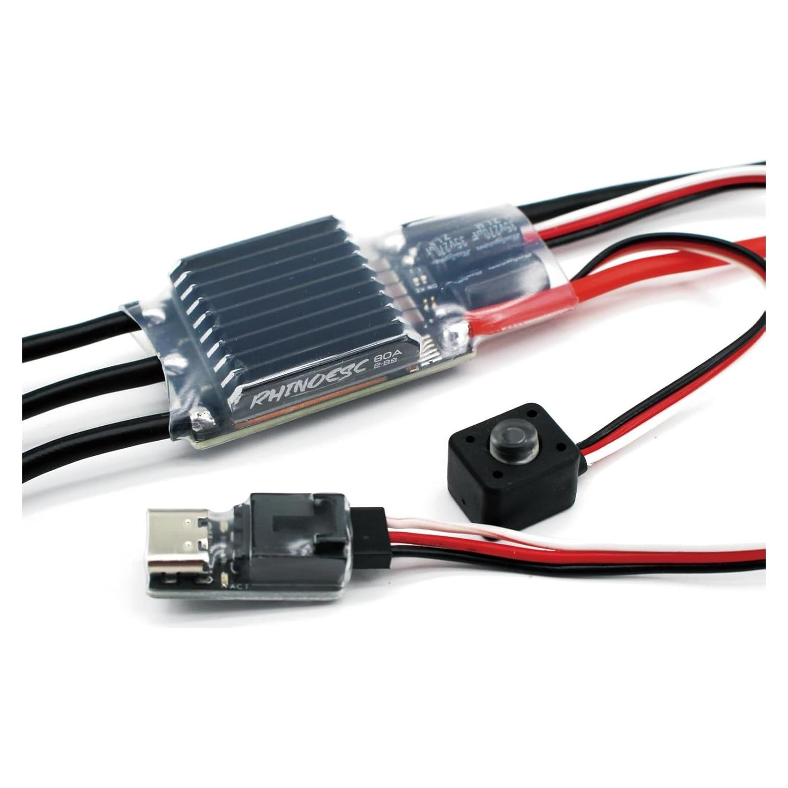 ESC Crawler RhinoESC VE80A 2-8S 5.2-8.2V para RC 1/8 1/10