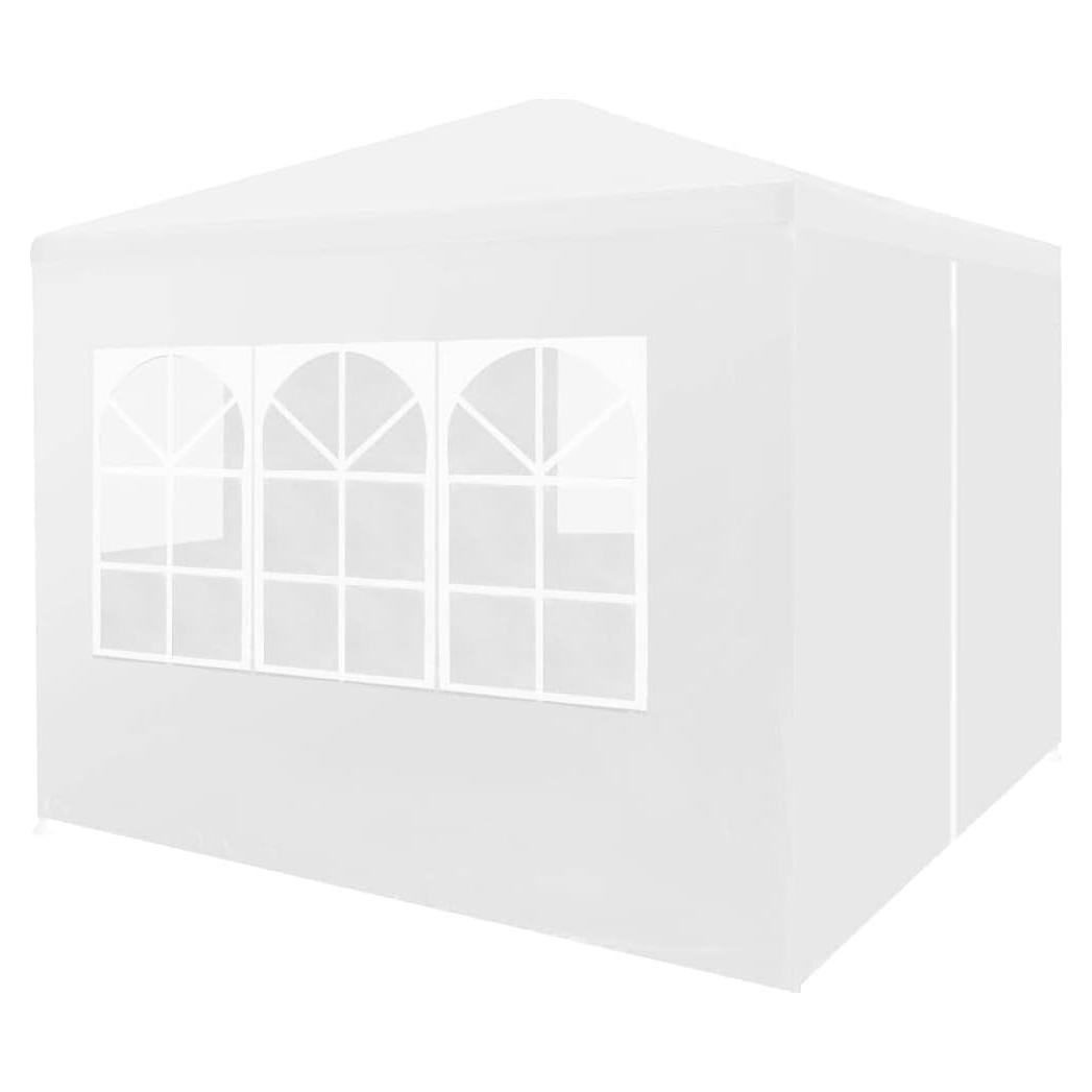 Carpa de Fiesta ZQQLVOO 3x3m Blanca Resistente a UV y Agua