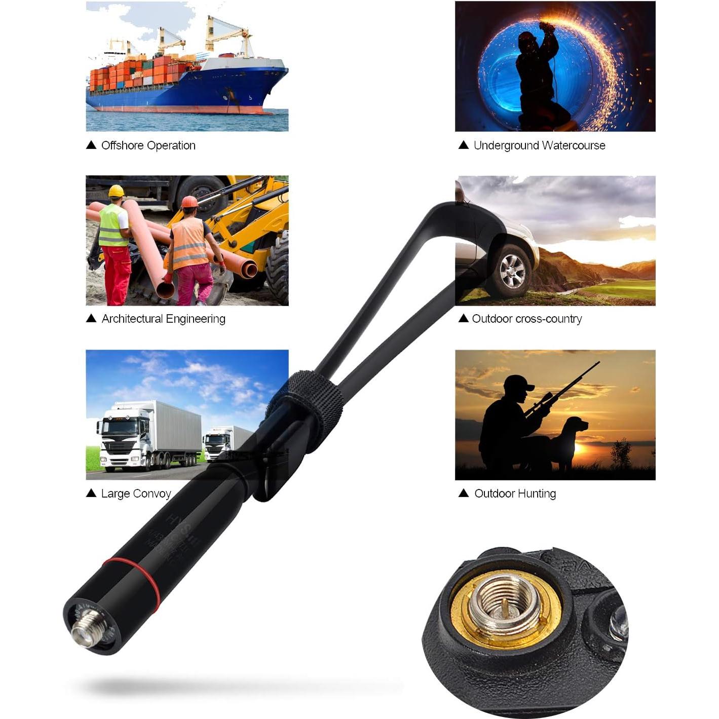 Antena Plegable HYS SMA Femenina 39.62 cm 2m/70cm 20W