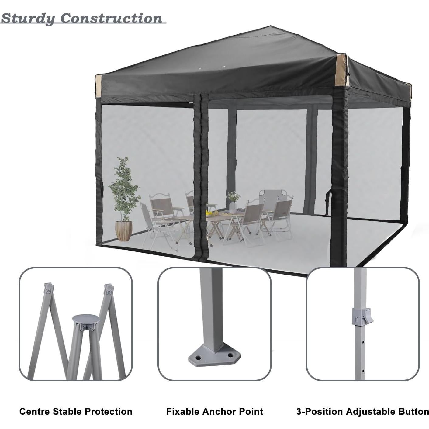 Carpa Plegable Aoodor 3x3m Resistente al Agua con Bolsa