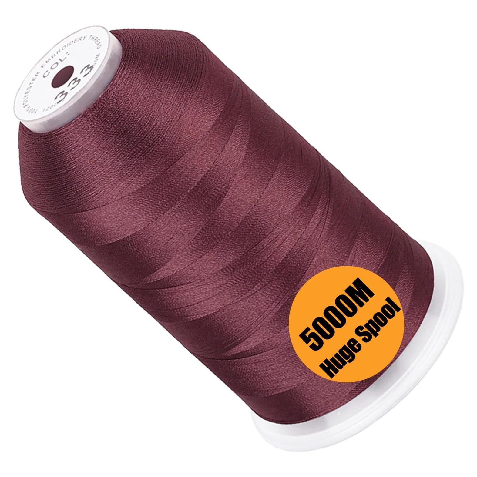 Carrete Grande Hilo Bordado Poliester New brothread 5000M Rojo