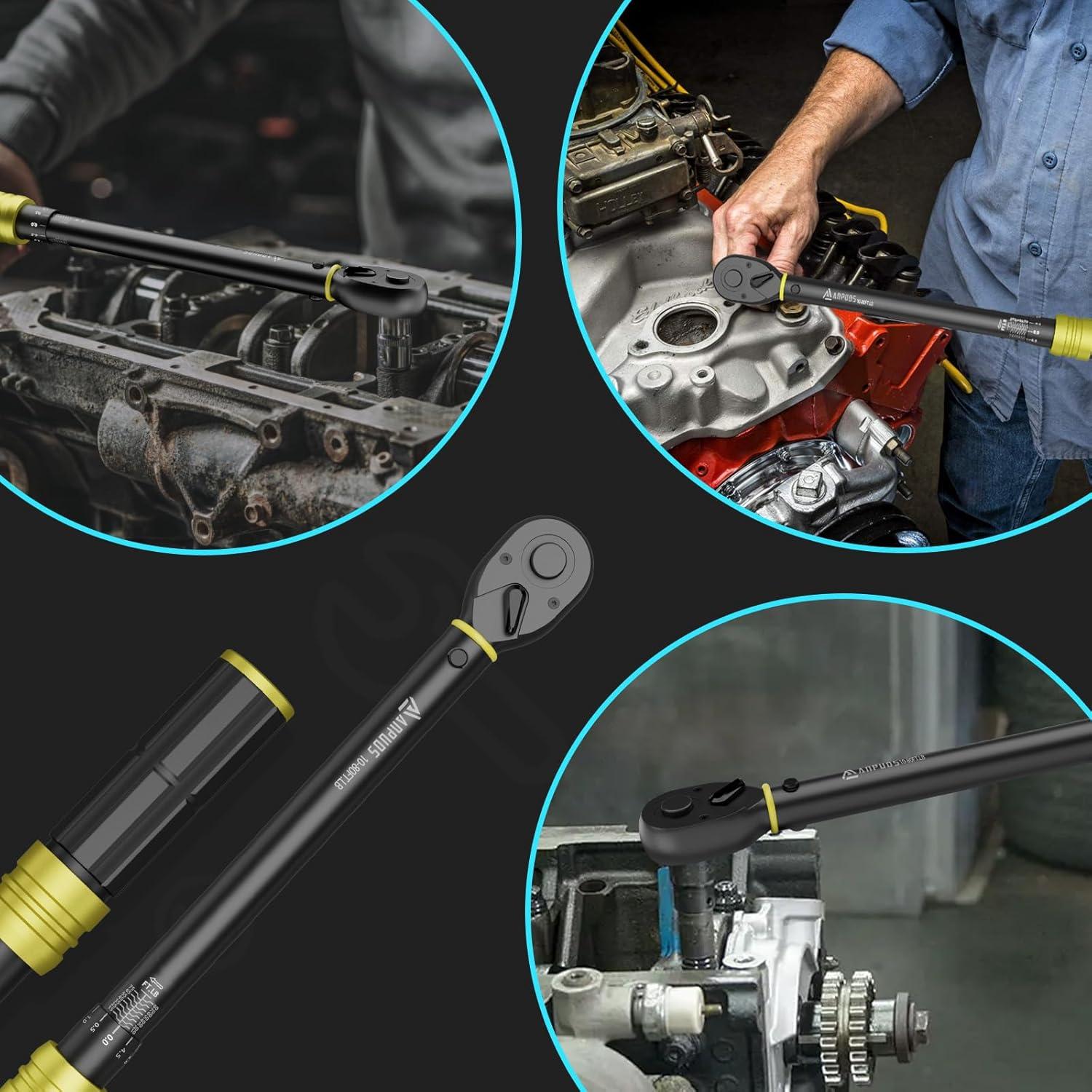 Llave de Torque ANPUDS 3/8" 10-80 Nm Doble Dirección 72 Dientes