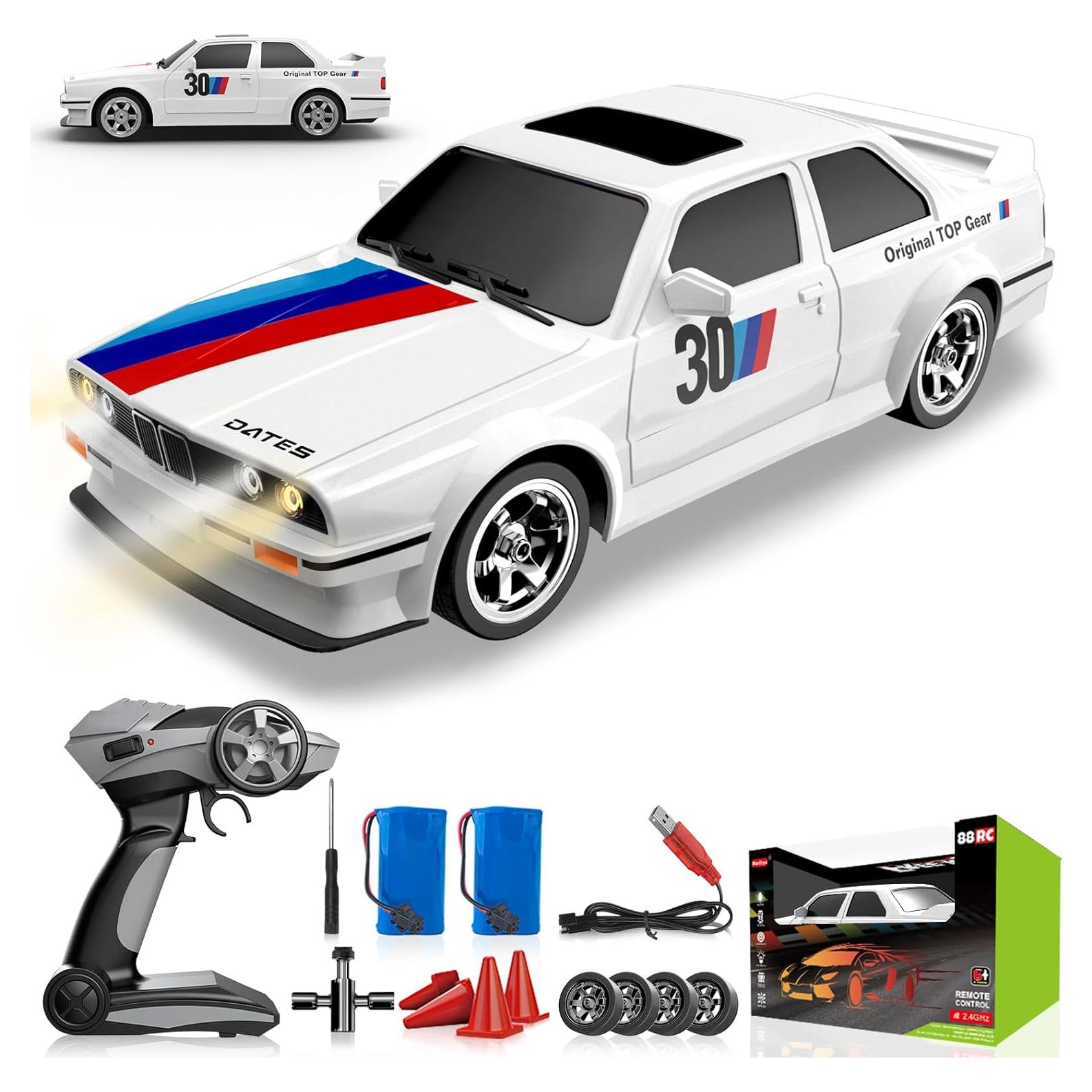 Coche Drift RC Ruxrcni 1:16 30KM/H 4WD LED 2 Baterías