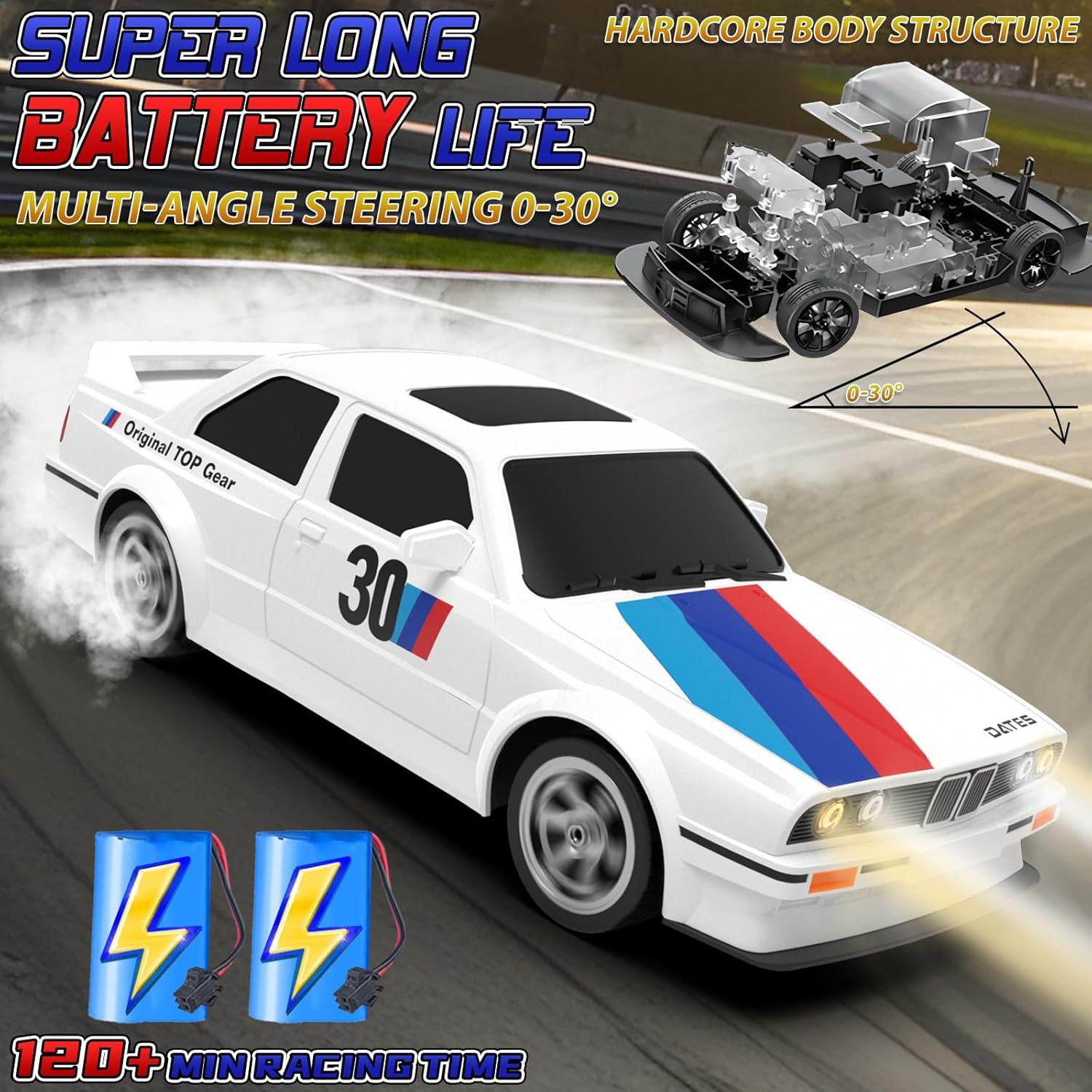 Coche Drift RC Ruxrcni 1:16 30KM/H 4WD LED 2 Baterías