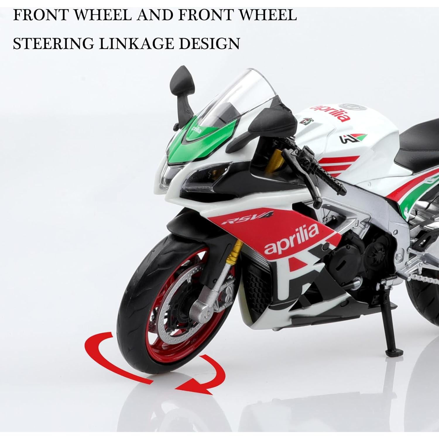 Motocicleta Diecast Aprilia RSVA RR1000 1:12 para Niños