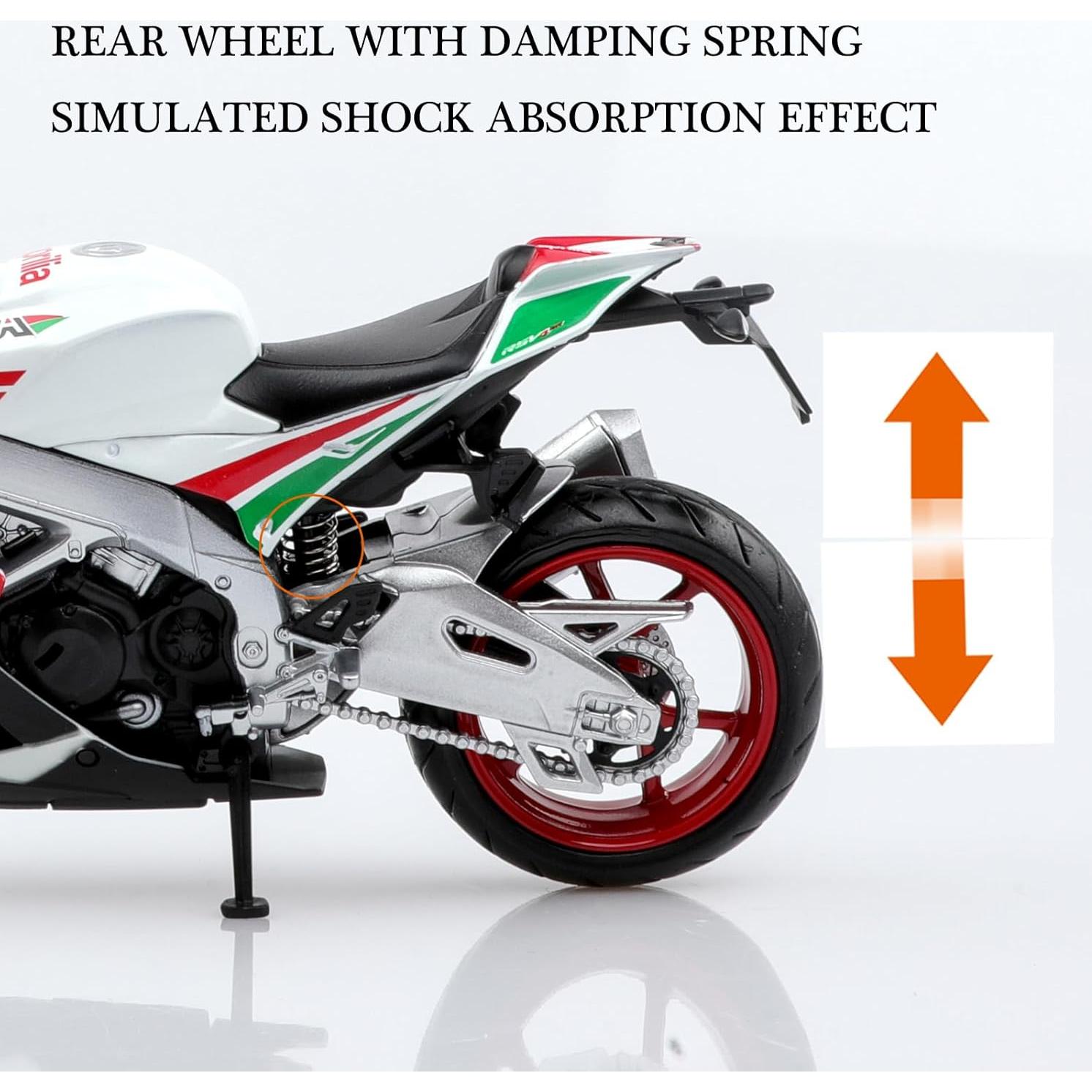 Motocicleta Diecast Aprilia RSVA RR1000 1:12 para Niños