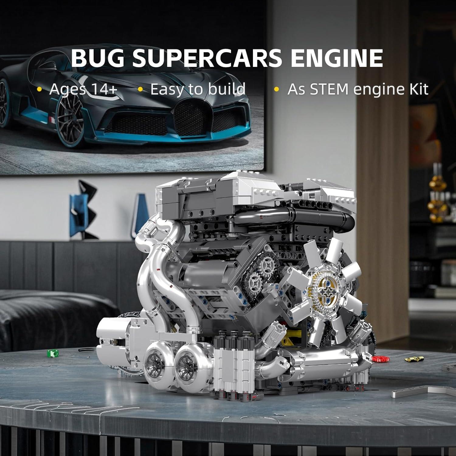 Kit de Construcción Motor W16 Mould King 2024 PZS para Adultos