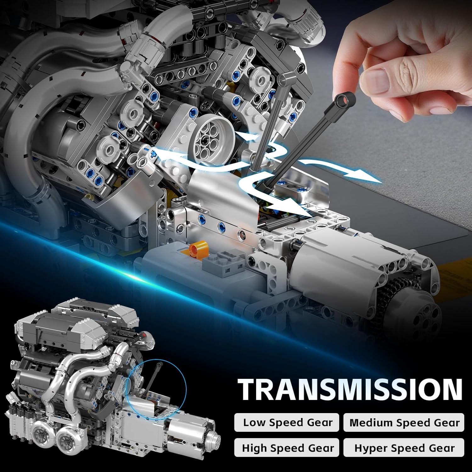 Kit de Construcción Motor W16 Mould King 2024 PZS para Adultos