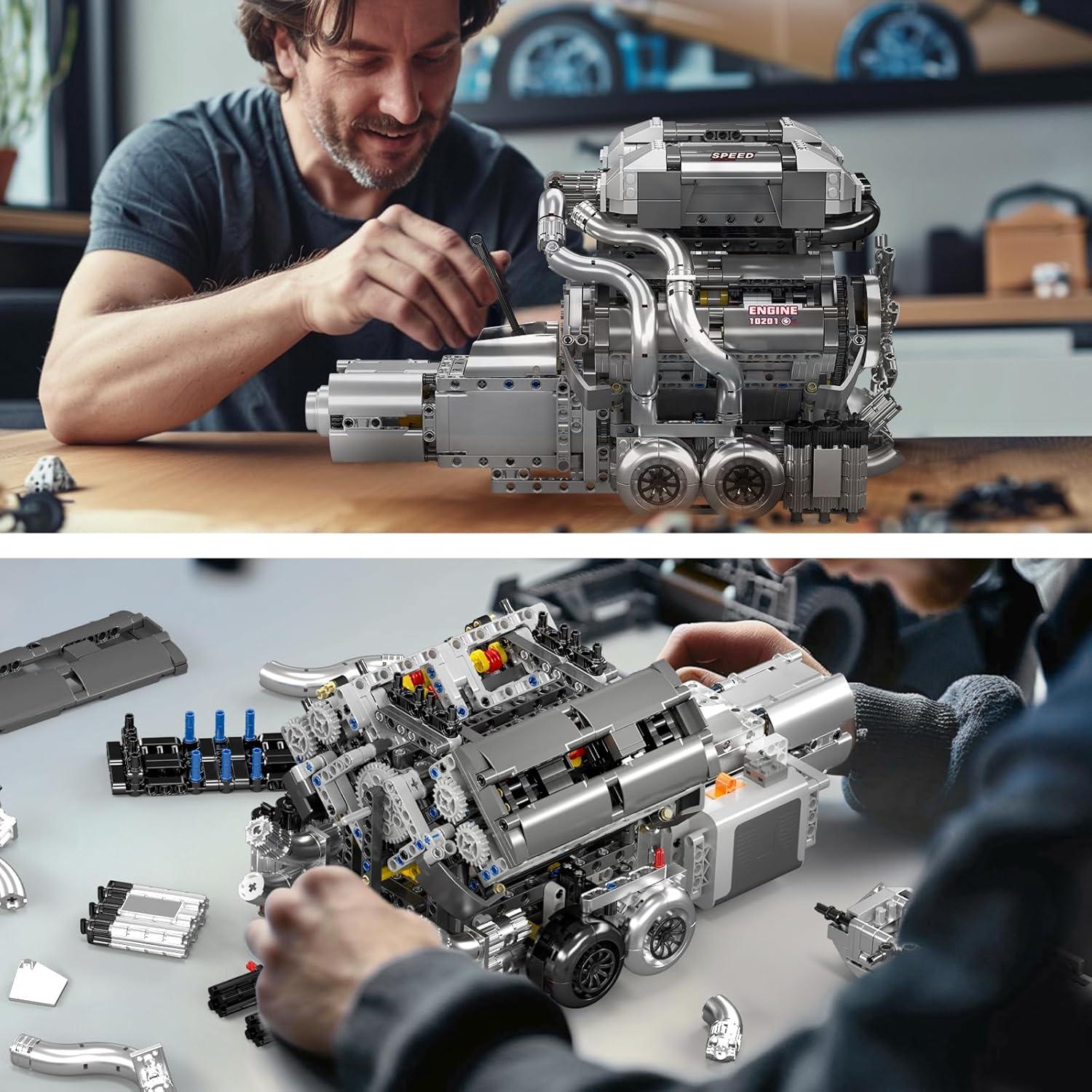 Kit de Construcción Motor W16 Mould King 2024 PZS para Adultos