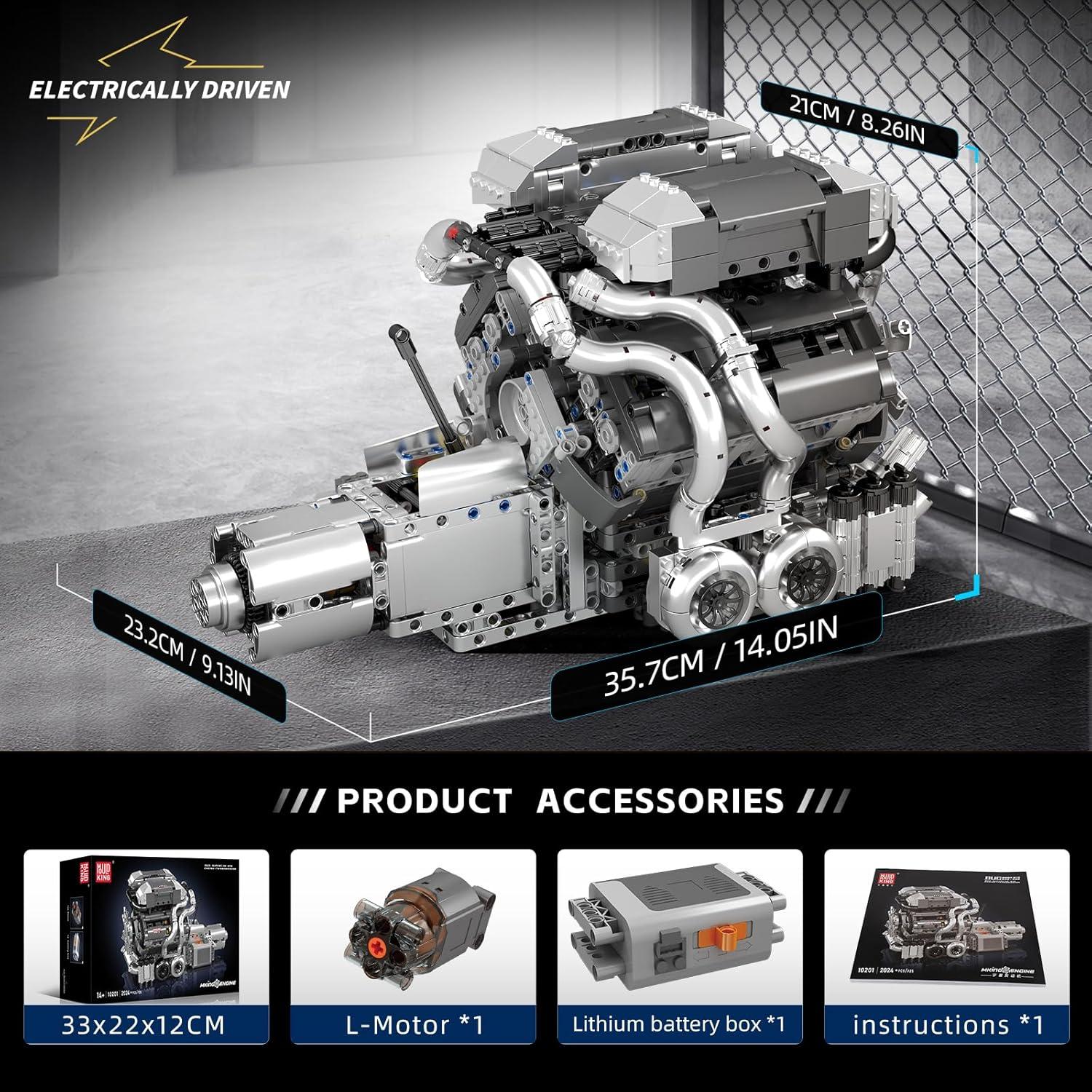 Kit de Construcción Motor W16 Mould King 2024 PZS para Adultos