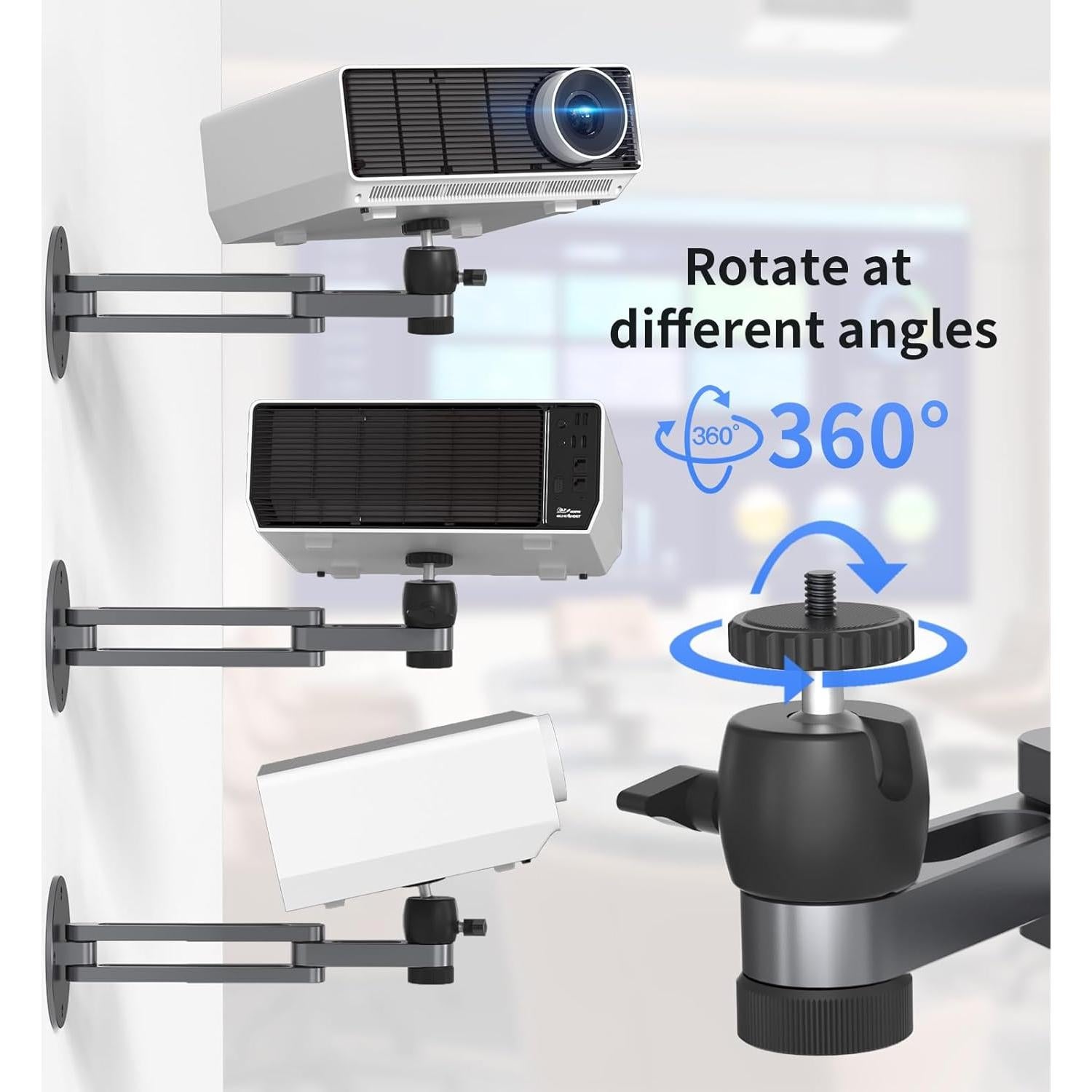 Soporte de proyector ajustable Liboer para techo y pared