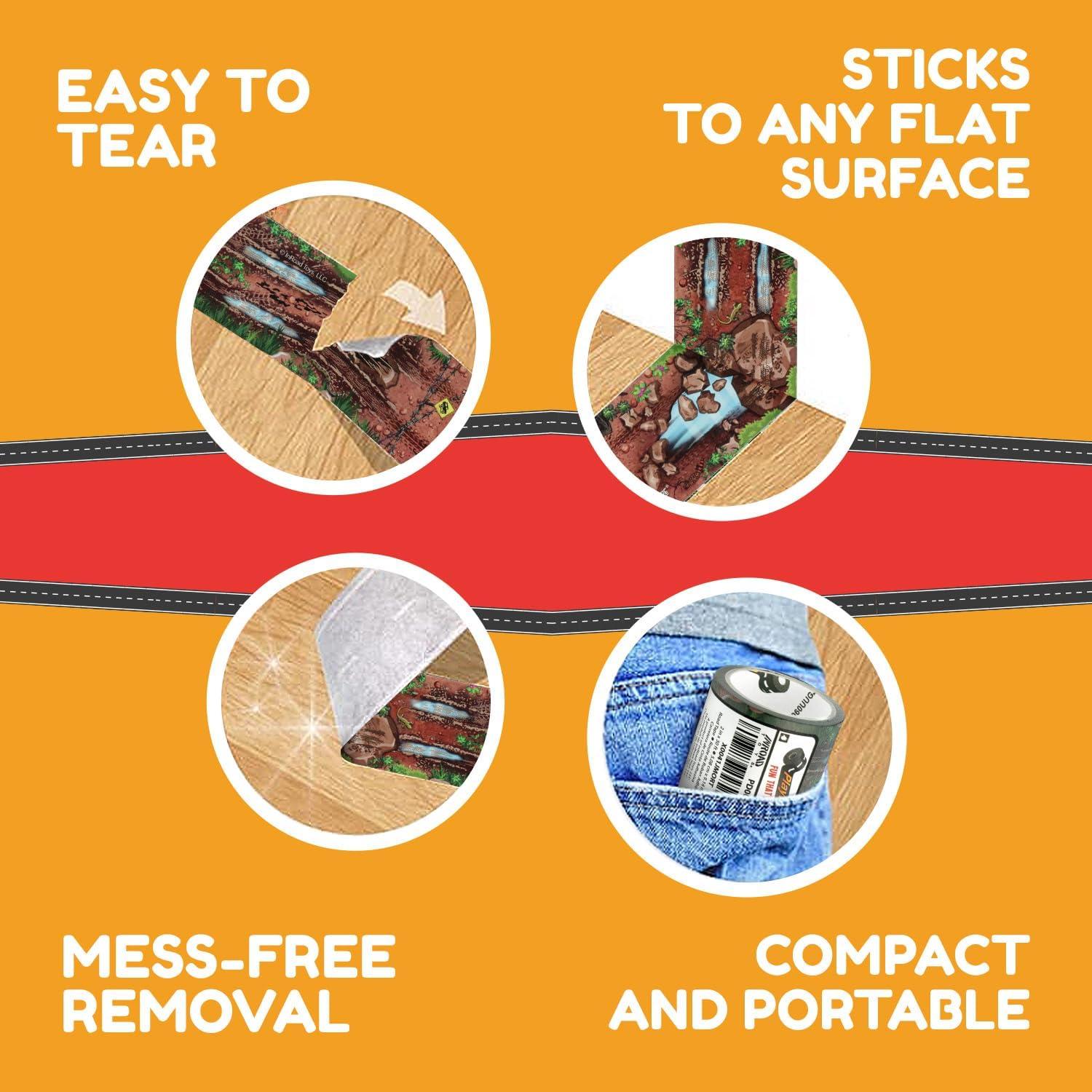 PlayTape Cinta de Camino de Tierra - 2 Rollos 5,08 cm x 9,14 m