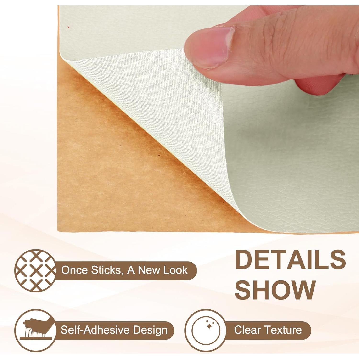 Parche de Reparación de Cuero PATIKIL 2 Pack 25x60 cm Beige