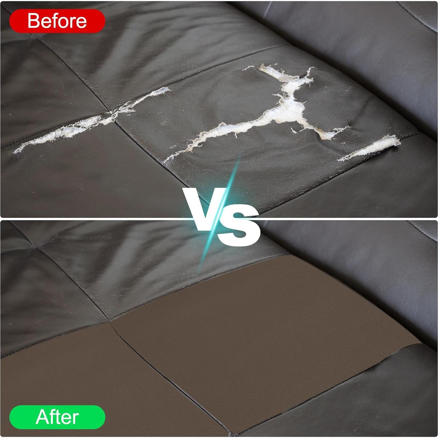 Parche de Reparación de Cuero PATIKIL 2 Pack 25x60 cm Beige