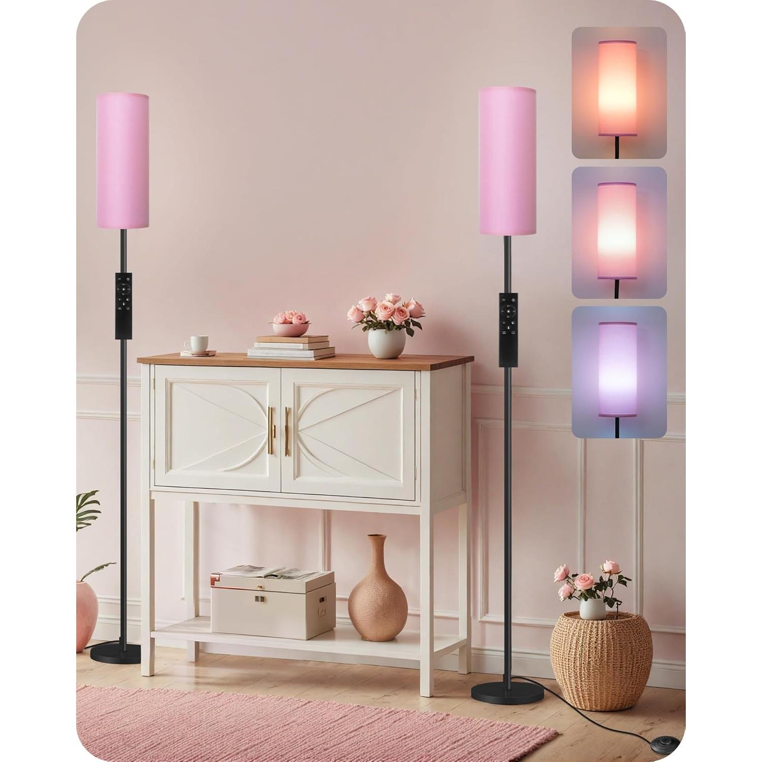 Paquete de 2 Lámparas de Pie GOEBLESON Rosadas 167.64 cm