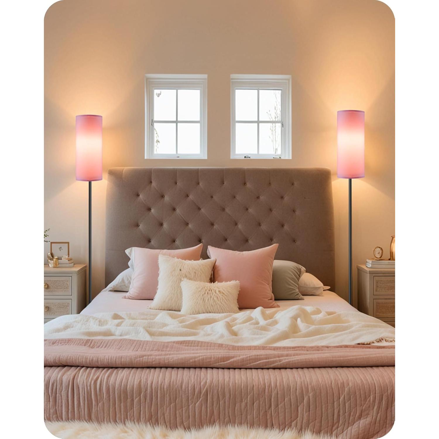 Paquete de 2 Lámparas de Pie GOEBLESON Rosadas 167.64 cm