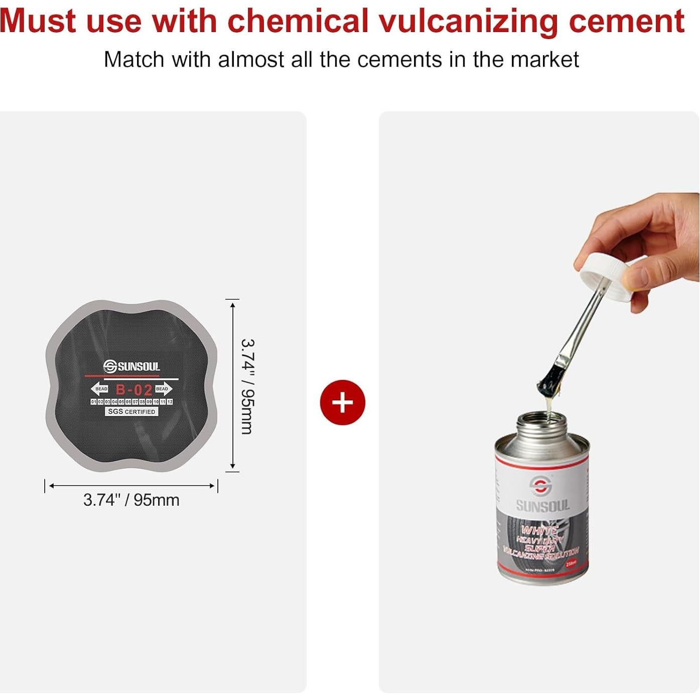 Parches de Neumático SUNSOUL 10 Piezas 9.53 cm Alta Resistencia
