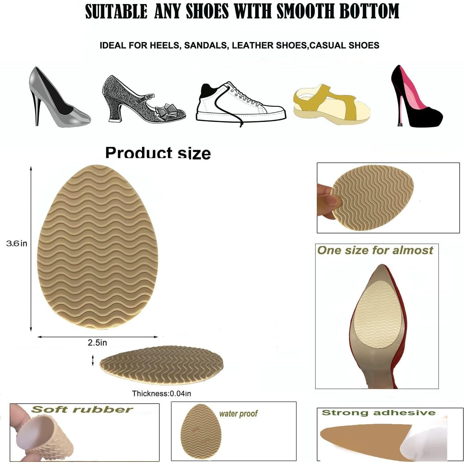 Protectores de Suela Antideslizantes ZBLGO Beige 3 Pares