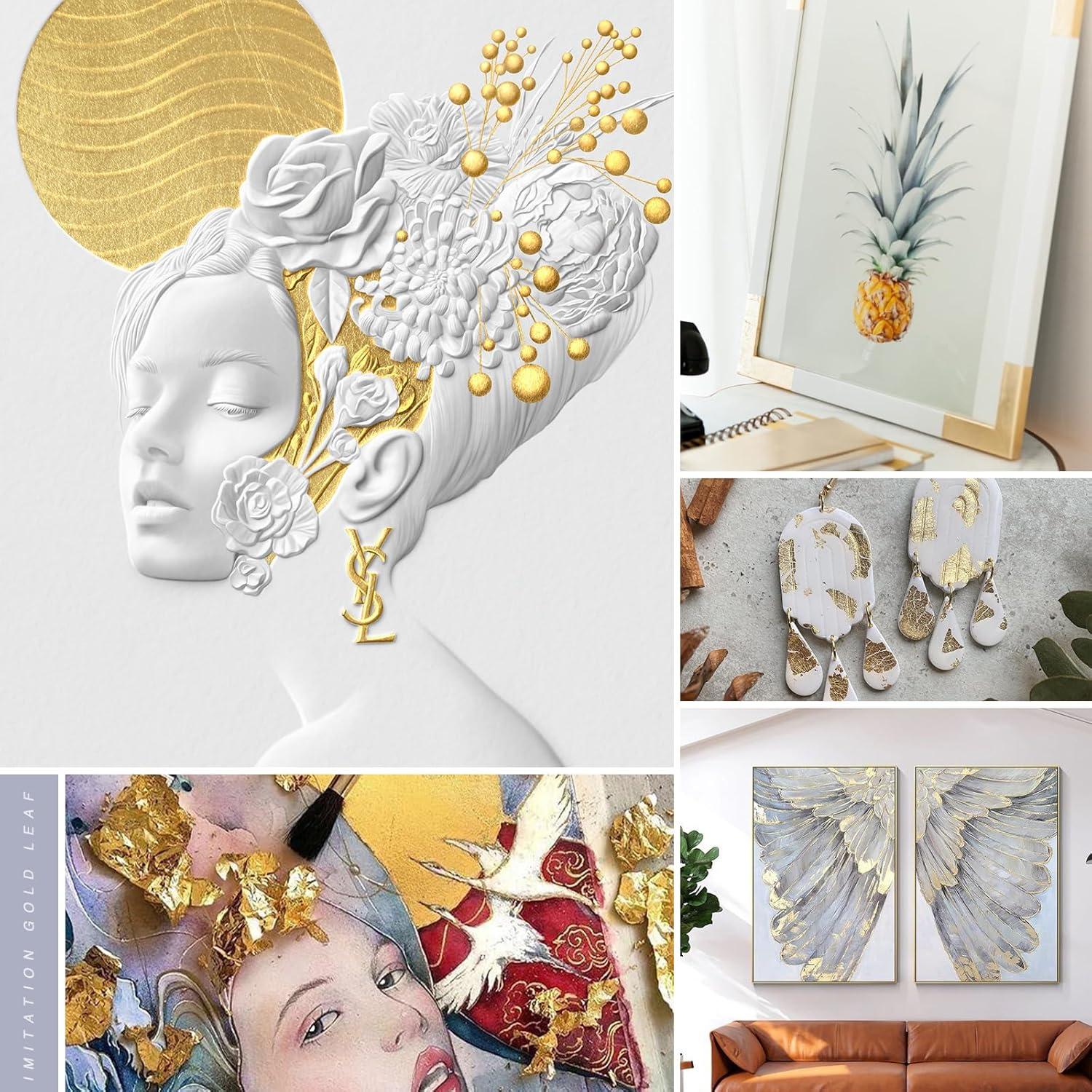 Hojas de Oro YongBo 200 pcs 14cm para Manualidades y Decoración