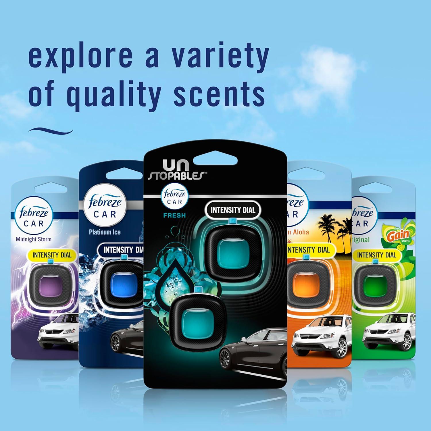 Febreze Unstopables Clip Ventilación Automóvil Fresco 4 Piezas