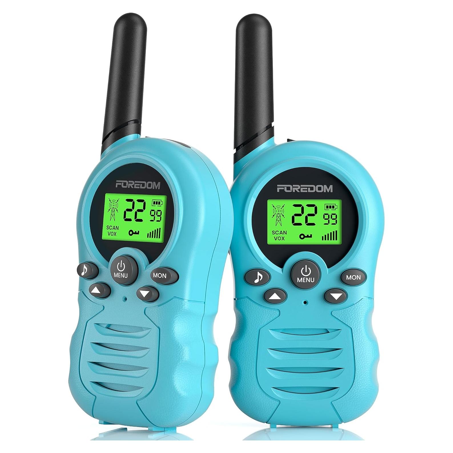 Walkie Talkies para Niños FOREDOM 2 Paquete Azul 22 Canales