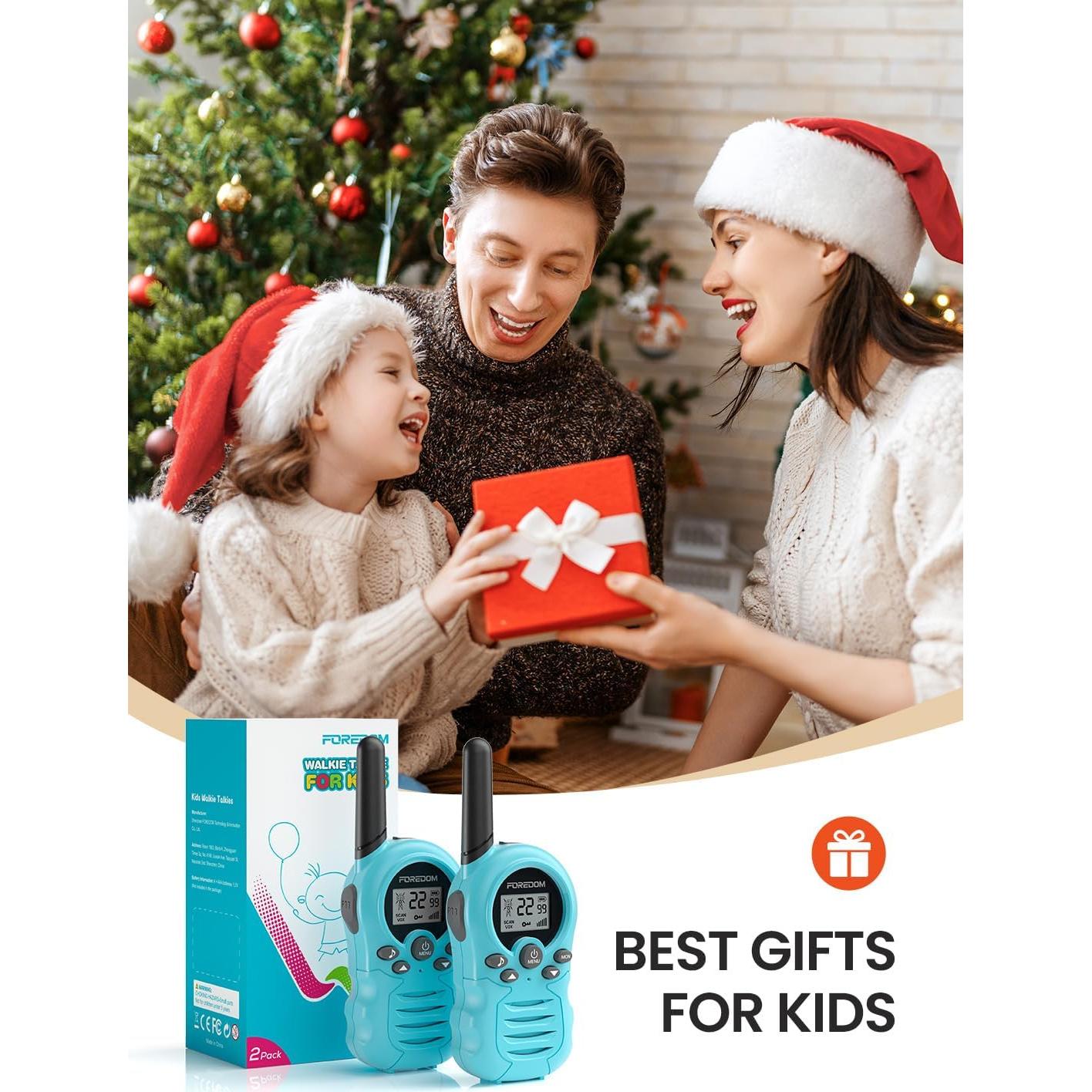 Walkie Talkies para Niños FOREDOM 2 Paquete Azul 22 Canales